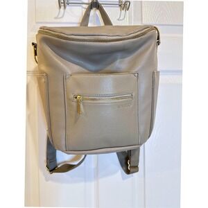 Fawn Design Backpack Diaper Bag‎ Convertible Taupe Gold Hardware